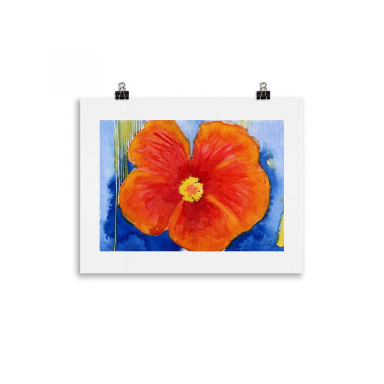 enhanced-matte-paper-poster-in-11x14-transparent-6402698a3d2da.jpg Print - Orange Hibiscus