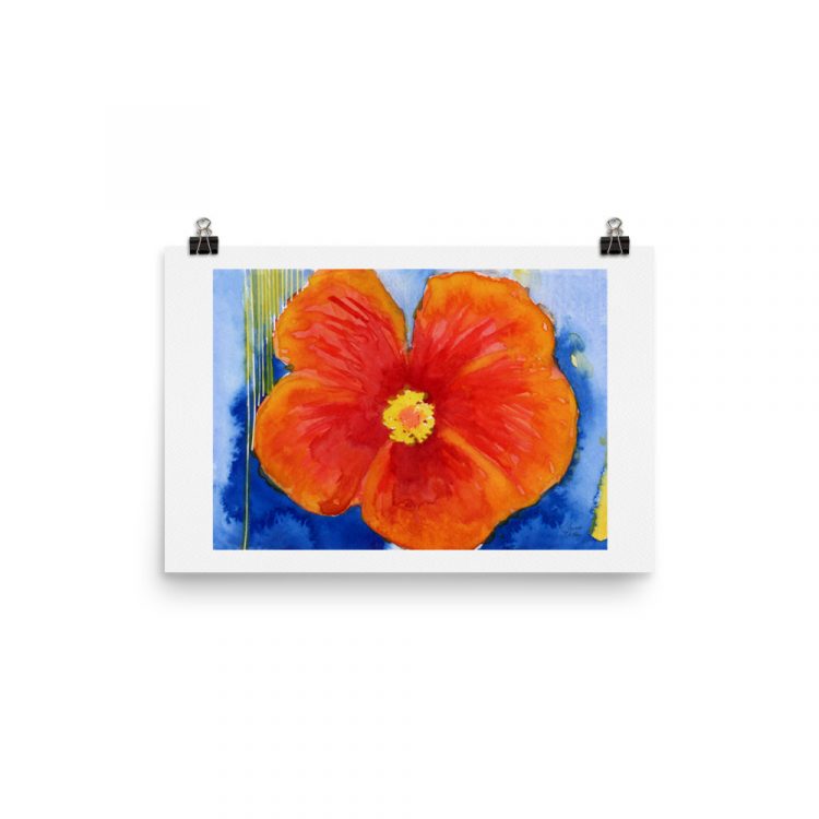 enhanced-matte-paper-poster-in-12x18-transparent-6402698a3d412.jpg Print - Orange Hibiscus