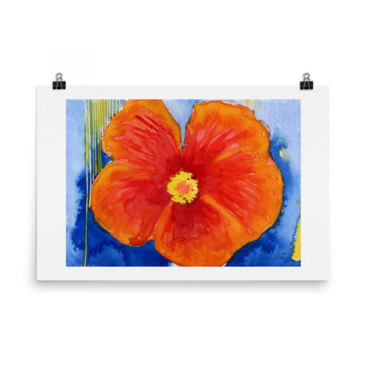 enhanced-matte-paper-poster-in-24x36-transparent-6402698a3d689.jpg Print - Orange Hibiscus