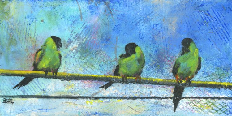 2023012web Morning Gossip Sold~Prints Available