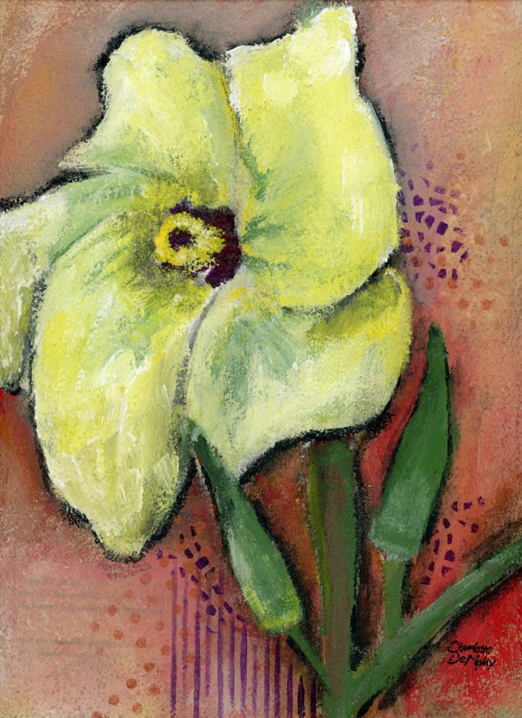 acrylic painting of okra