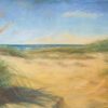 Seascape II pastel painting of sand dunes by the sea