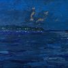 acrylic painting of moonlight over a bay