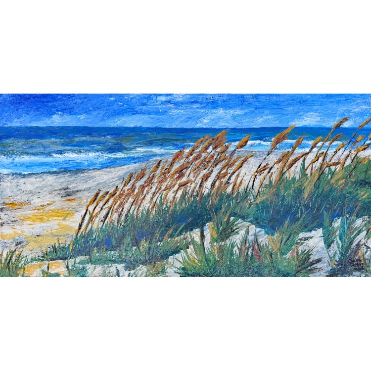 acrylic painting of sea oats