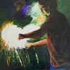 2007032web Playing with Fire acrylic painting
